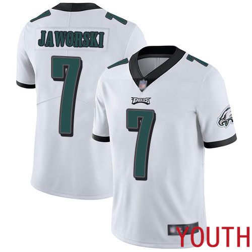 Youth Philadelphia Eagles #7 Ron Jaworski White Vapor Untouchable NFL Jersey Limited Player Football->youth nfl jersey->Youth Jersey